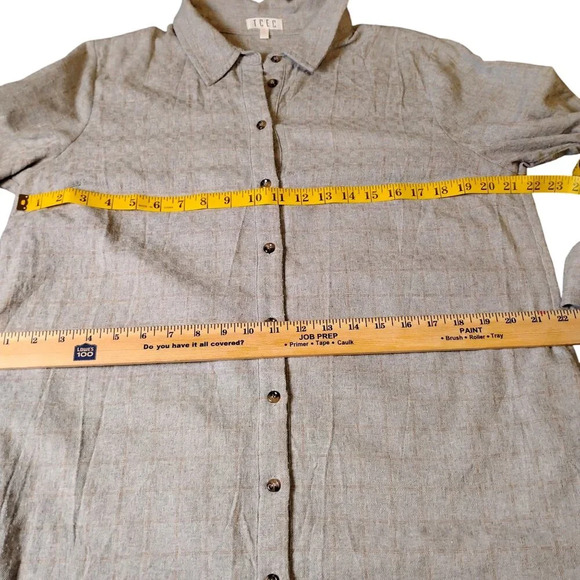 TCEC Gray Flannel Shirt Dress, Large - Picture 7 of 8